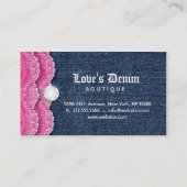 ファッションのデニムのジーンズのレースのジュエリーのピンク 名刺 (裏面)