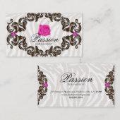 ファッションのハンドバッグのばら色の財布のピンクのシマウマフレーム 名刺 (正面/裏面)