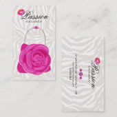 ファッションのハンドバッグのばら色の財布のピンクのシマウマ 名刺 (正面/裏面)