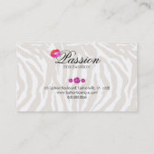 ファッションのハンドバッグのばら色の財布のピンクのシマウマ 名刺 (裏面)