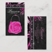 ファッションのハンドバッグのばら色の財布のピンクのレースのシマウマ 名刺 (正面/裏面)