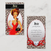 ファッションのハンドバッグの名刺のシマウマのヒョウのモダン 名刺 (正面/裏面)