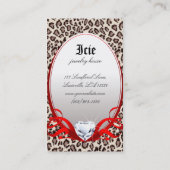 ファッションのハンドバッグの名刺のシマウマのヒョウのモダン 名刺 (裏面)