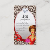 ファッションのハンドバッグの名刺の赤いヒョウベージュ色 名刺 (裏面)