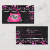 ファッションのハンドバッグの王冠の財布のピンクのレースのシマウマ 名刺 (正面/裏面)