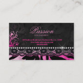 ファッションのハンドバッグの王冠の財布のピンクのレースのシマウマ 名刺 (裏面)