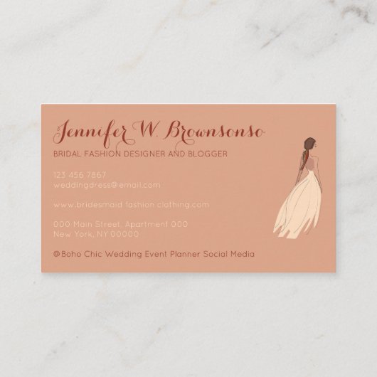 ファッションのブ結婚リーデスメイドイベントパーティードレス 名刺 (裏面)