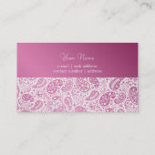 ファッションのペイズリーのピンクのプロフェッショナル 名刺 (裏面)