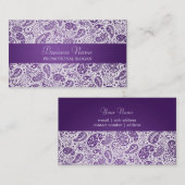 ファッションのペイズリーの紫色のプロフェッショナル 名刺 (正面/裏面)