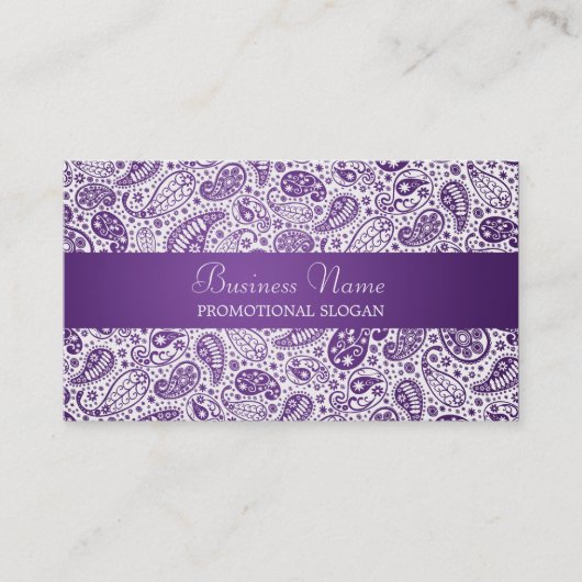 ファッションのペイズリーの紫色のプロフェッショナル 名刺 (正面)