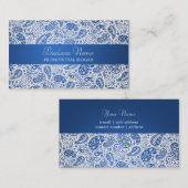 ファッションのペイズリーの青のプロフェッショナル 名刺 (正面/裏面)