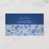 ファッションのペイズリーの青のプロフェッショナル 名刺 (裏面)