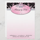 ファッションのメーキャップアーティストレターヘッド王冠のピンク レターヘッド (正面/裏面)