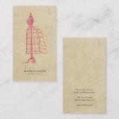 ファッションのヴィンテージの服の型枠のカッコいいのピンクの平野のシンプル 名刺 (正面/裏面)