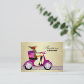 ファッションの個人的な買物客のジュエリーの紫色の金ゴールド 名刺 (スタンド正面)