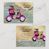 ファッションの個人的な買物客のジュエリーの金ゴールドのティール（緑がかった色）のグリッター 名刺 (正面/裏面)