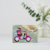 ファッションの個人的な買物客のジュエリーの金ゴールドのティール（緑がかった色）のグリッター 名刺 (スタンド正面)