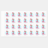 ファッションの女の子とPug ラベル (シート)