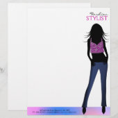 ファッションの女の子のブルージーンズのレターヘッドテンプレート レターヘッド (正面/裏面)