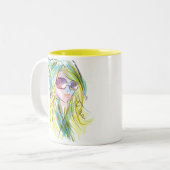 ファッションの女の子 ツートーンマグカップ (正面左)