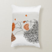 ファッションの女性：黒い線（グラフィック） アクセントクッション (裏面(縦))