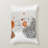 ファッションの女性：黒い線（グラフィック） アクセントクッション (正面(垂直))