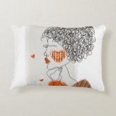 ファッションの女性：黒い線（グラフィック） アクセントクッション (裏面)