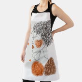 ファッションの女性：黒い線（グラフィック） エプロン (インサイチュ)