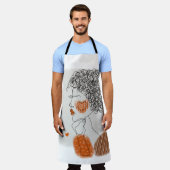 ファッションの女性：黒い線（グラフィック） エプロン (着用した状態)