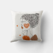 ファッションの女性:黒い線(グラフィック) クッション (裏面)