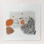 ファッションの女性:黒い線(グラフィック) ジグソーパズル (横)