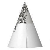 ファッションの女性:黒い線(グラフィック) パーティーハット (裏面)