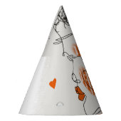 ファッションの女性:黒い線(グラフィック) パーティーハット (左)