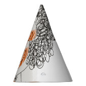 ファッションの女性:黒い線(グラフィック) パーティーハット (右)