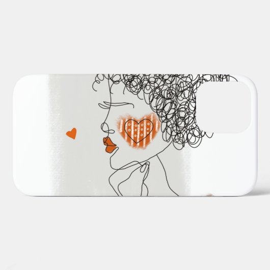 ファッションの女性:黒い線(グラフィック) Case-Mate iPhoneケース (裏面 (横))