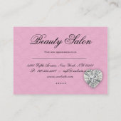 ファッションの宝石の真珠のシマウマのレースのピンクのアポイントメント 予約カード (裏面)
