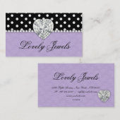 ファッションの宝石nは点のレースの紫色を真珠で飾ります 名刺 (正面/裏面)