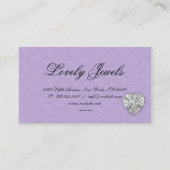 ファッションの宝石nは点のレースの紫色を真珠で飾ります 名刺 (裏面)