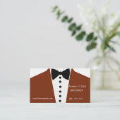 ファッションの準正装のイベントのタキシードのスーツのエレガントなモダン 名刺 (スタンド正面)