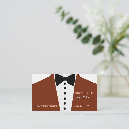 ファッションの準正装のイベントのタキシードのスーツのエレガントなモダン 名刺 (スタンド正面)