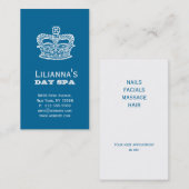 ファッションの王冠のサロンのスパのデニムの青 予約カード (正面/裏面)