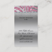 ファッションの王冠のサロンのスパの銀のピンクの水晶 予約カード (裏面)