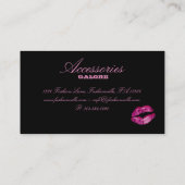 ファッションの財布のジュエリーのショッキングピンクの黒のシマウマの唇 名刺 (裏面)