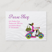 ファッションの財布のジュエリーのスクーターの孔雀のシマウマ 名刺 (裏面)