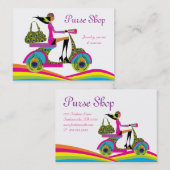 ファッションの財布のスクーターの孔雀の虹 名刺 (正面/裏面)