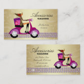 ファッションの買い物袋のジュエリーの紫色の金ゴールドReg 名刺 (正面/裏面)