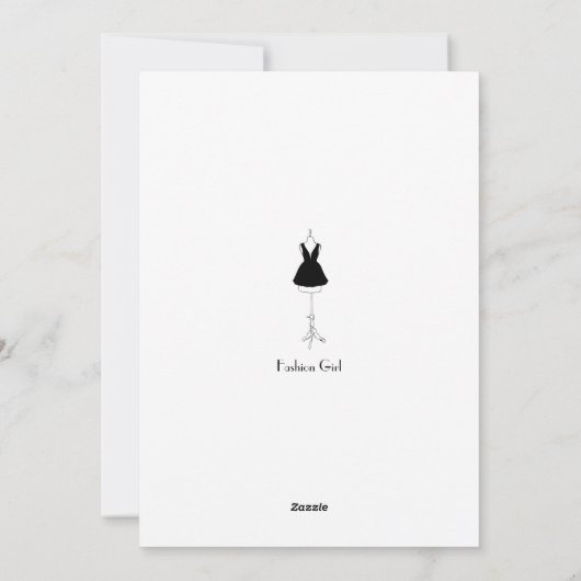 ファッションの金髪の女の子、ピンクのドレス シーズンカード (裏面)