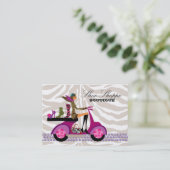 ファッションの靴のジュエリーのシマウマの紫色の孔雀 名刺 (スタンド正面)