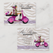 ファッションの靴のジュエリーのシマウマの紫色の金ゴールド 名刺 (正面/裏面)