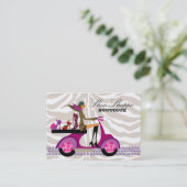 ファッションの靴のジュエリーのシマウマの紫色の金ゴールド 名刺 (スタンド正面)